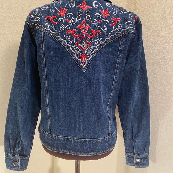 Vintage Gordon James embroidered denim jacket Sz M - Picture 2 of 6